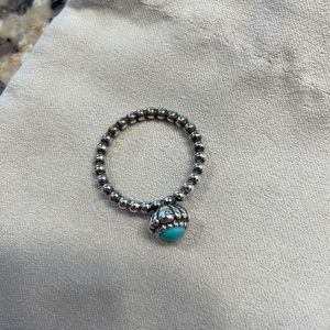 Silver Pandora Ring with Turquoise